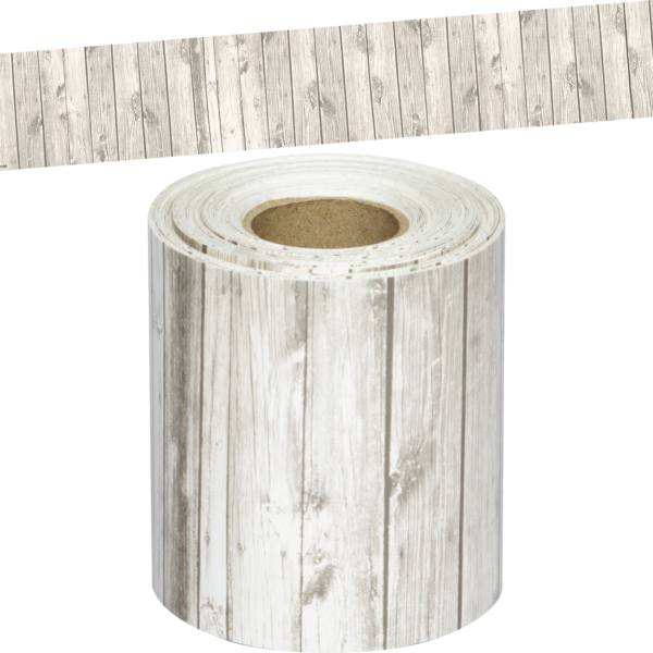 White Wood Straight Rolled Border Trim