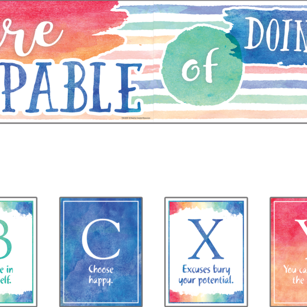 Watercolor You Are Capable of Doing Great Things Bulletin Board