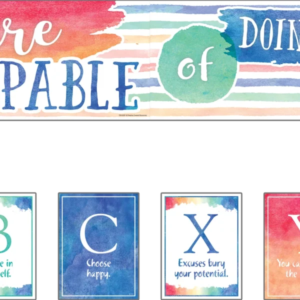 Watercolor You Are Capable of Doing Great Things Bulletin Board