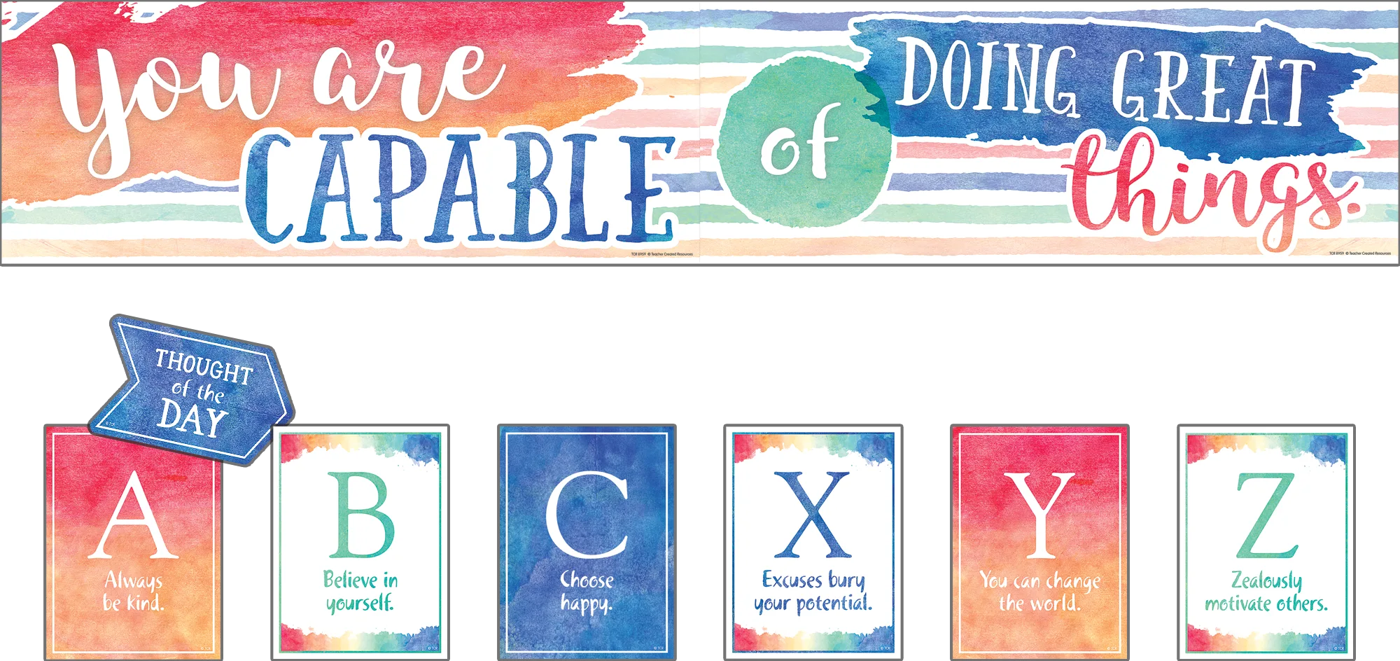 Watercolor You Are Capable of Doing Great Things Bulletin Board