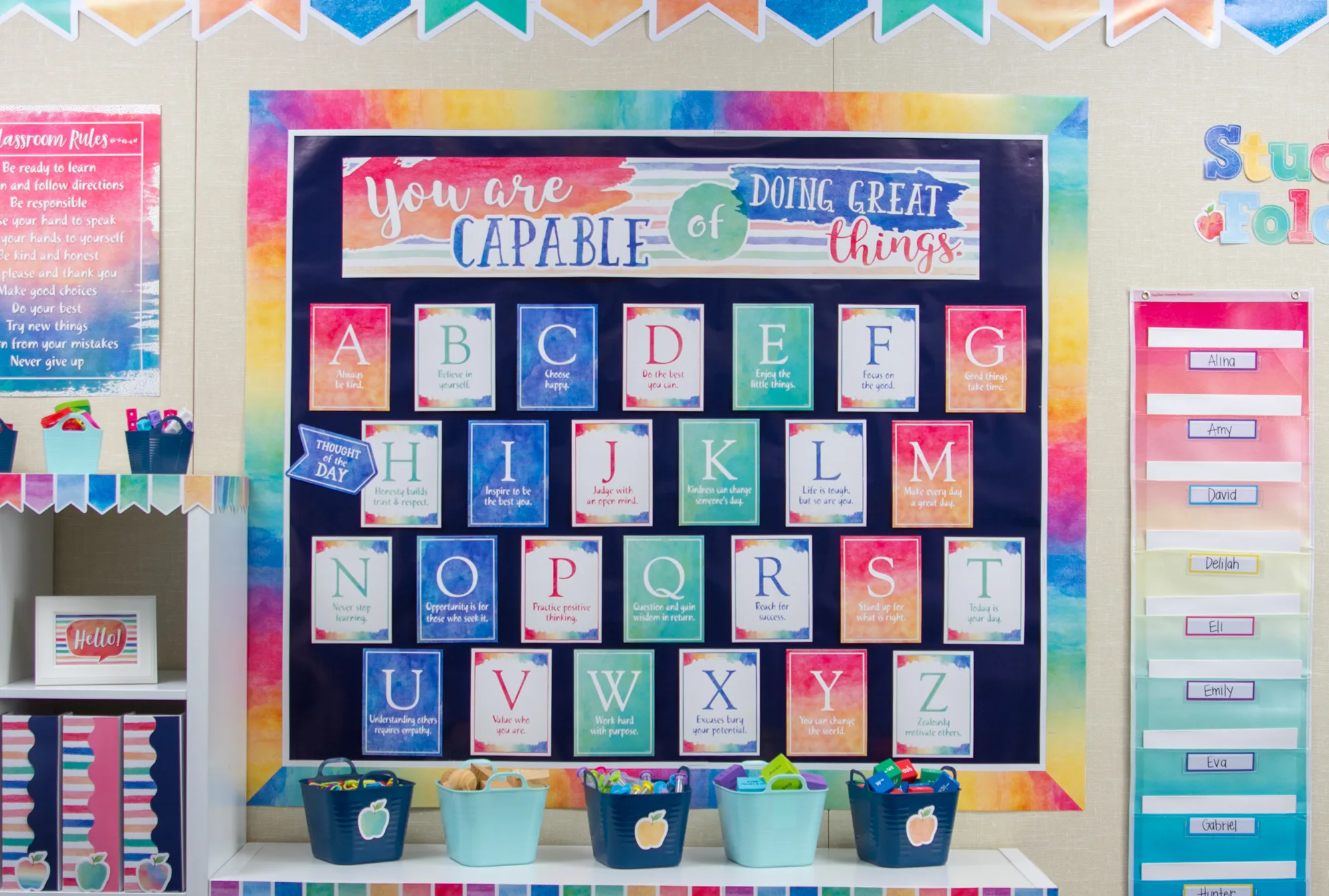 Watercolor You Are Capable of Doing Great Things Bulletin Board - Image 2