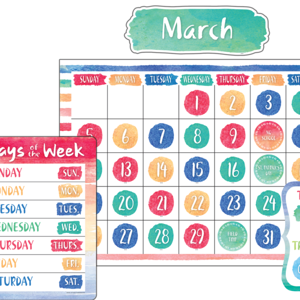 Watercolor Calendar Bulletin Board