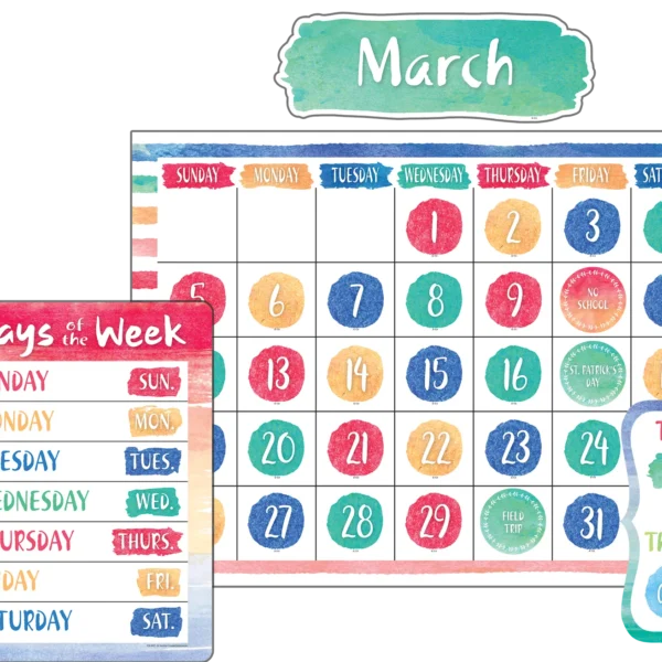 Watercolor Calendar Bulletin Board