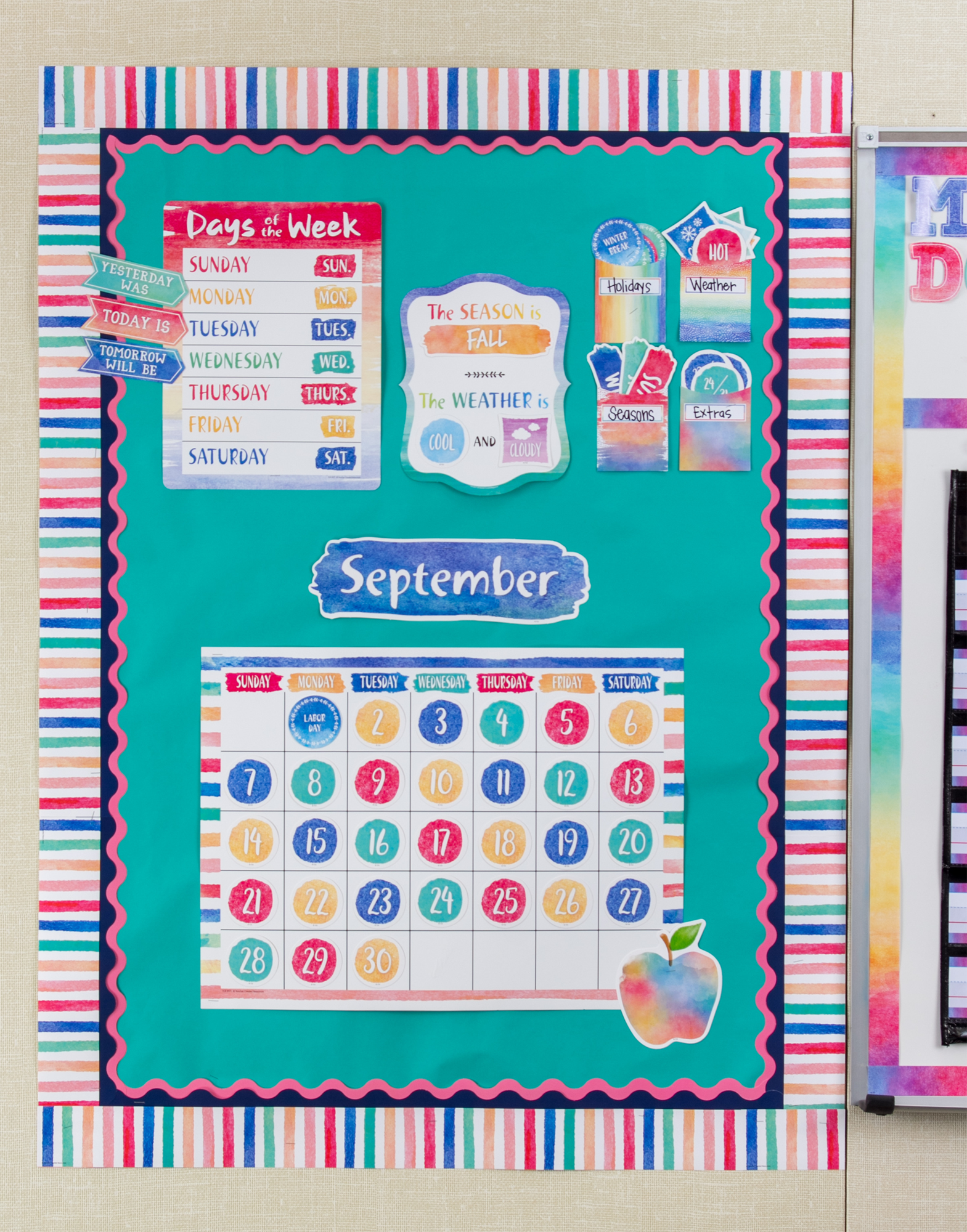 Watercolor Calendar Bulletin Board - Image 2