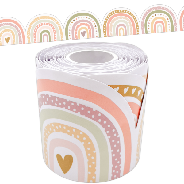 Cool Tones Rainbows Die-Cut Rolled Border Trim