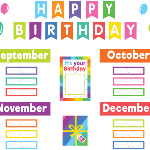 Colorful Happy Birthday Mini Bulletin Board