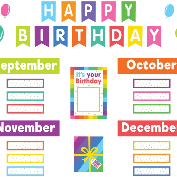 Colorful Happy Birthday Mini Bulletin Board