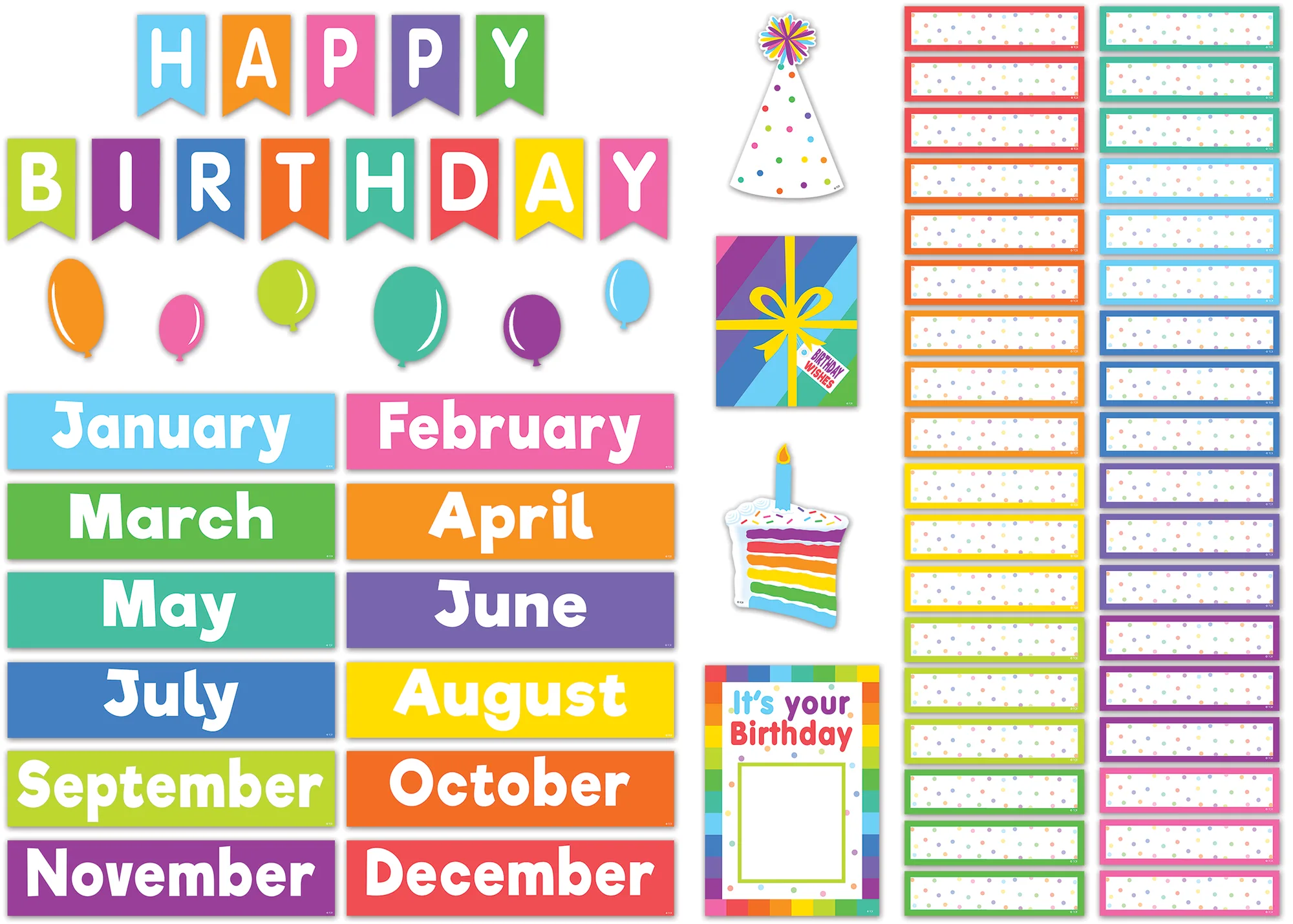 Colorful Happy Birthday Mini Bulletin Board - Image 2