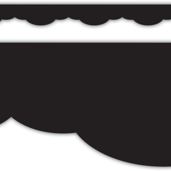 Black Fancy Scallops Border Trim