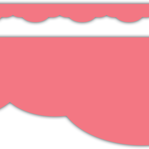 Coral Pink Fancy Scallops Border Trim