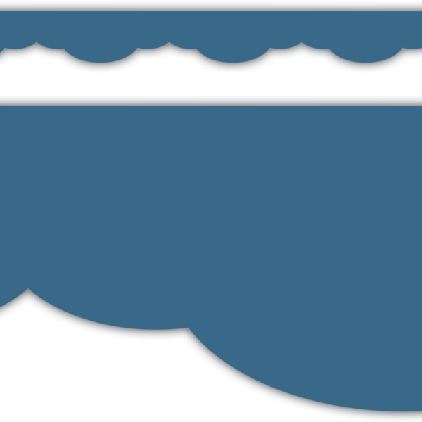Slate Blue Fancy Scallops Border Trim