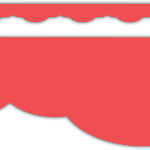 Melon Red Fancy Scallops Border Trim