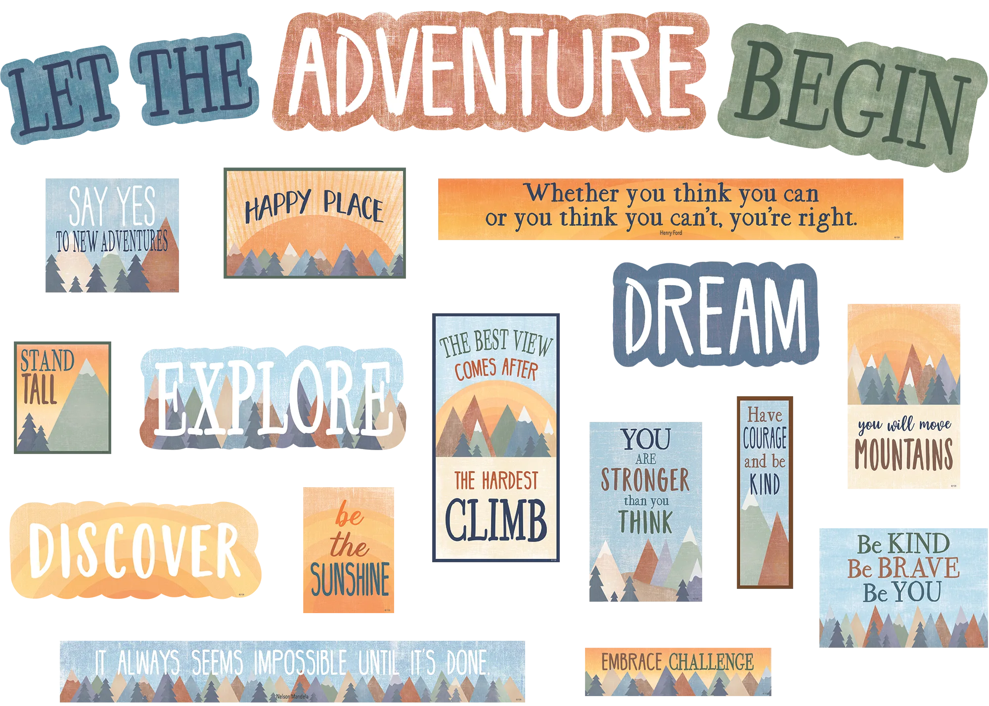 Moving Mountains Let the Adventure Begin Mini Bulletin Board