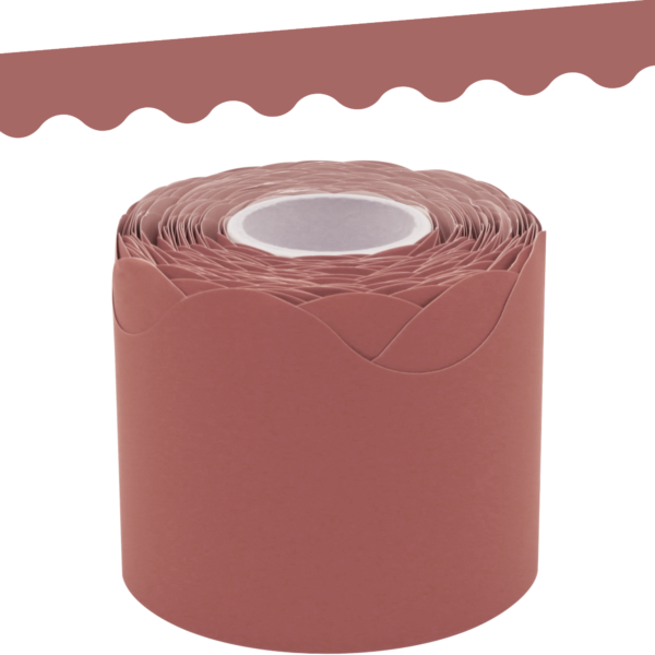 Deep Rose Scalloped Rolled Border Trim
