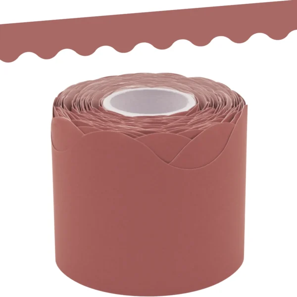 Deep Rose Scalloped Rolled Border Trim