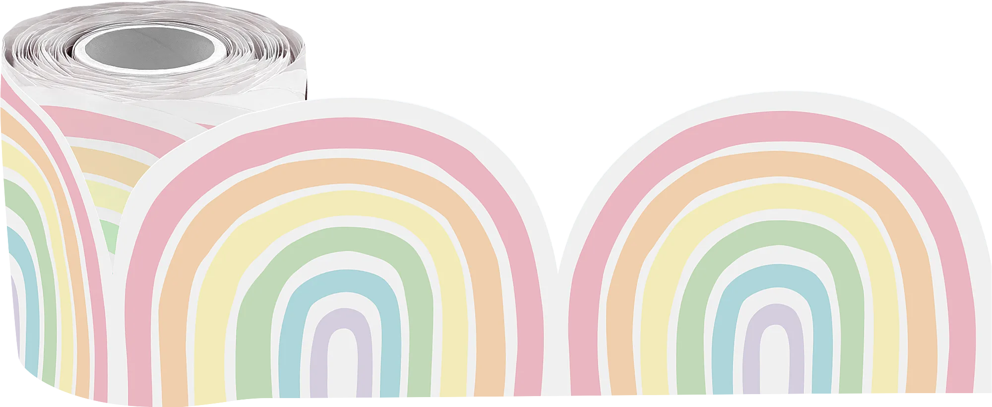 Pastel Pop Rainbows Die-Cut Rolled Border Trim - Image 2