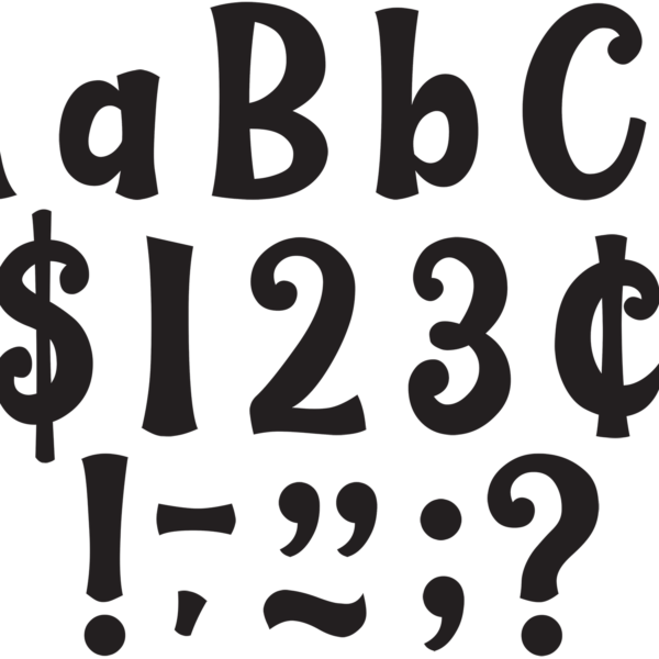Black 4" Wild Whimsy Letters Combo Pack