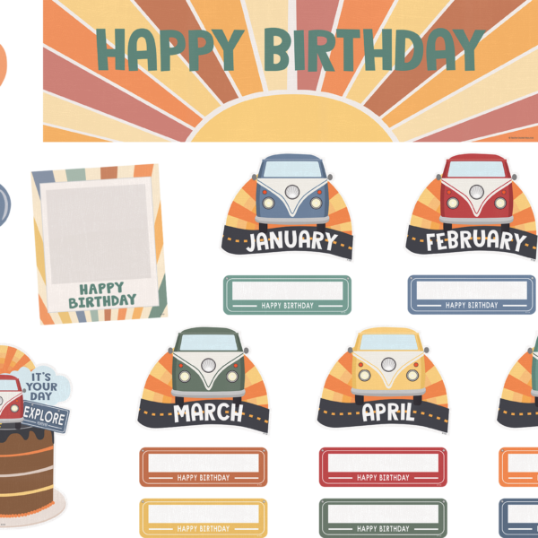 Moving Mountains Road Trip Happy Birthday Mini Bulletin Board