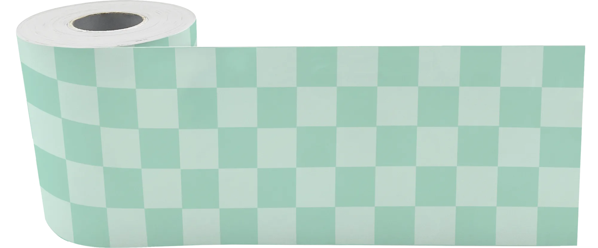 Cool for School Green Checkers Straight Rolled Border Trim - Image 2