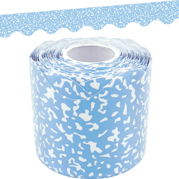 Composition Blue Scalloped Rolled Border Trim