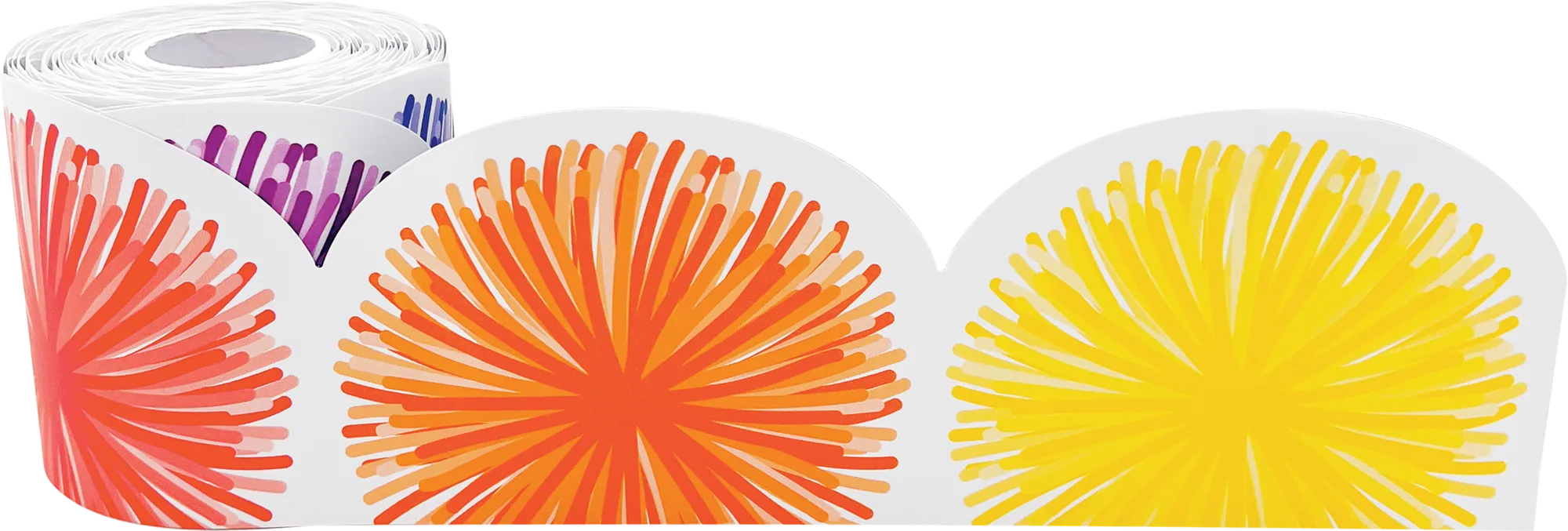 Colorful Poms Scalloped Die-Cut Rolled Border Trim - Image 2