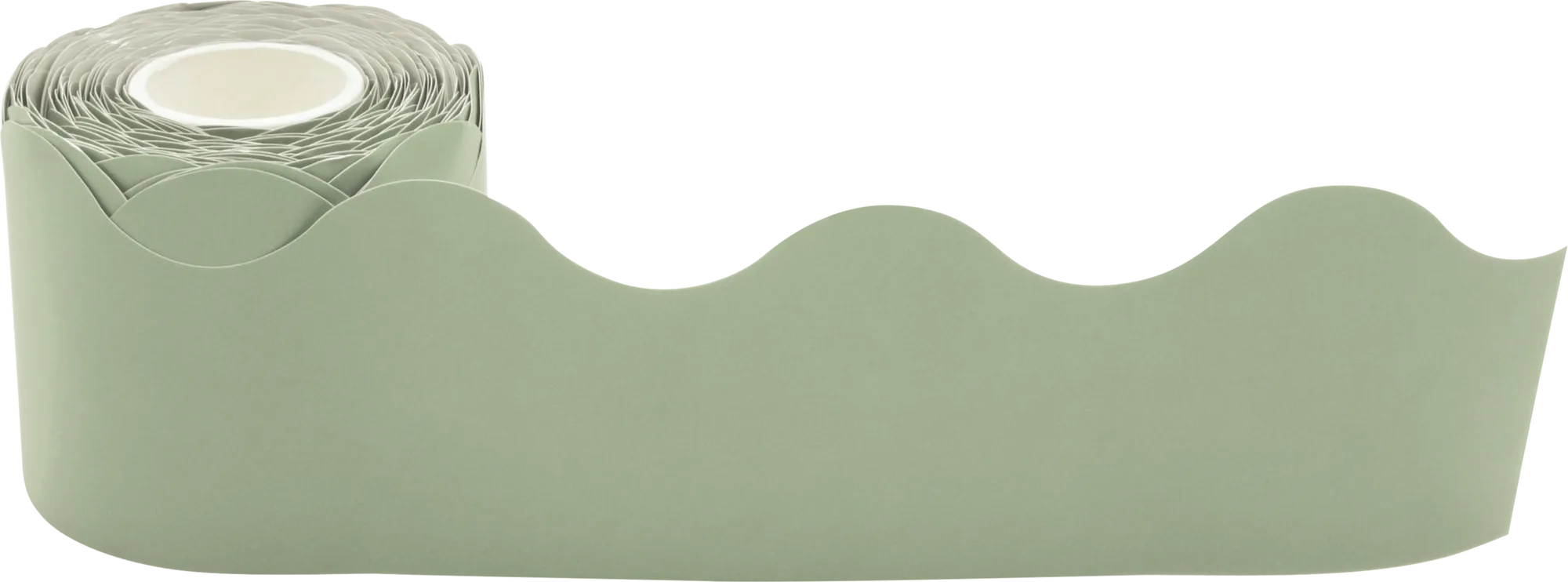 Sage Green Scalloped Rolled Border Trim - Image 2
