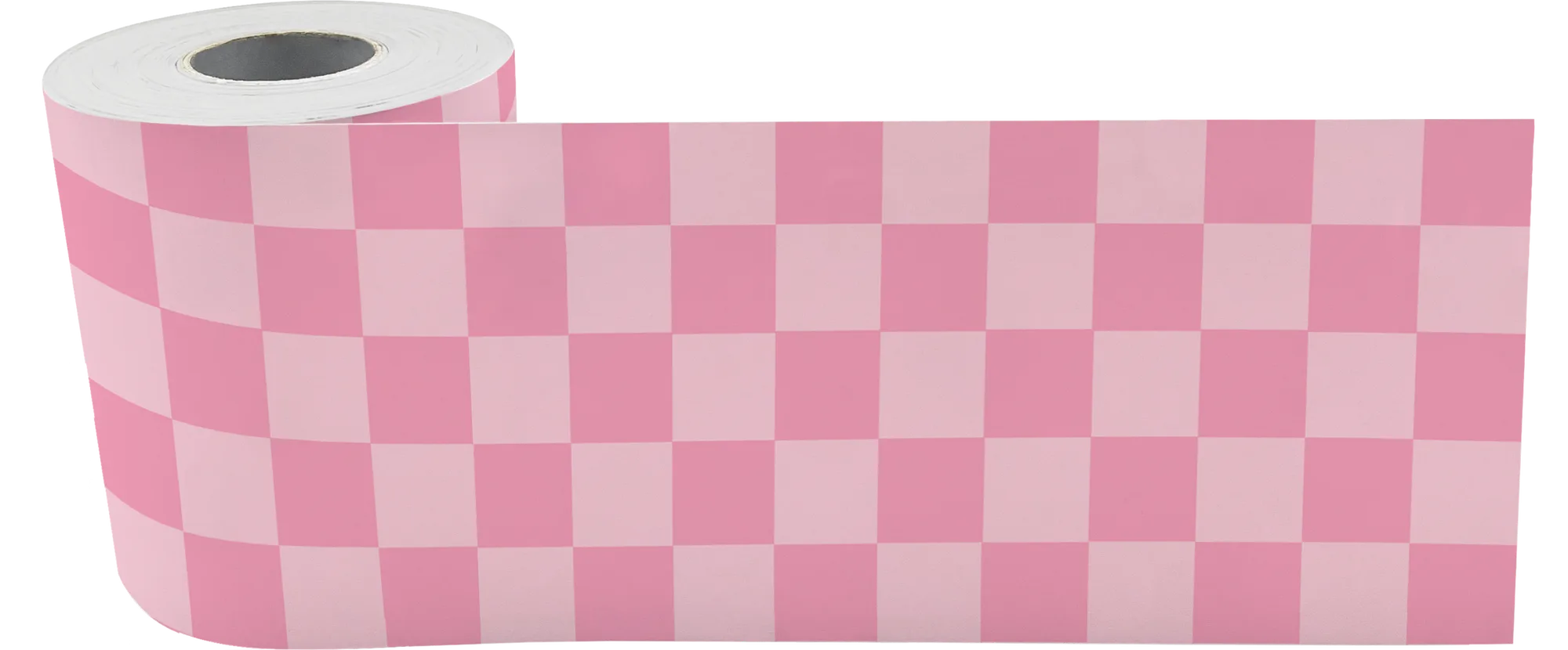 Cool for School Pink Checkers Straight Rolled Border Trim - Image 2