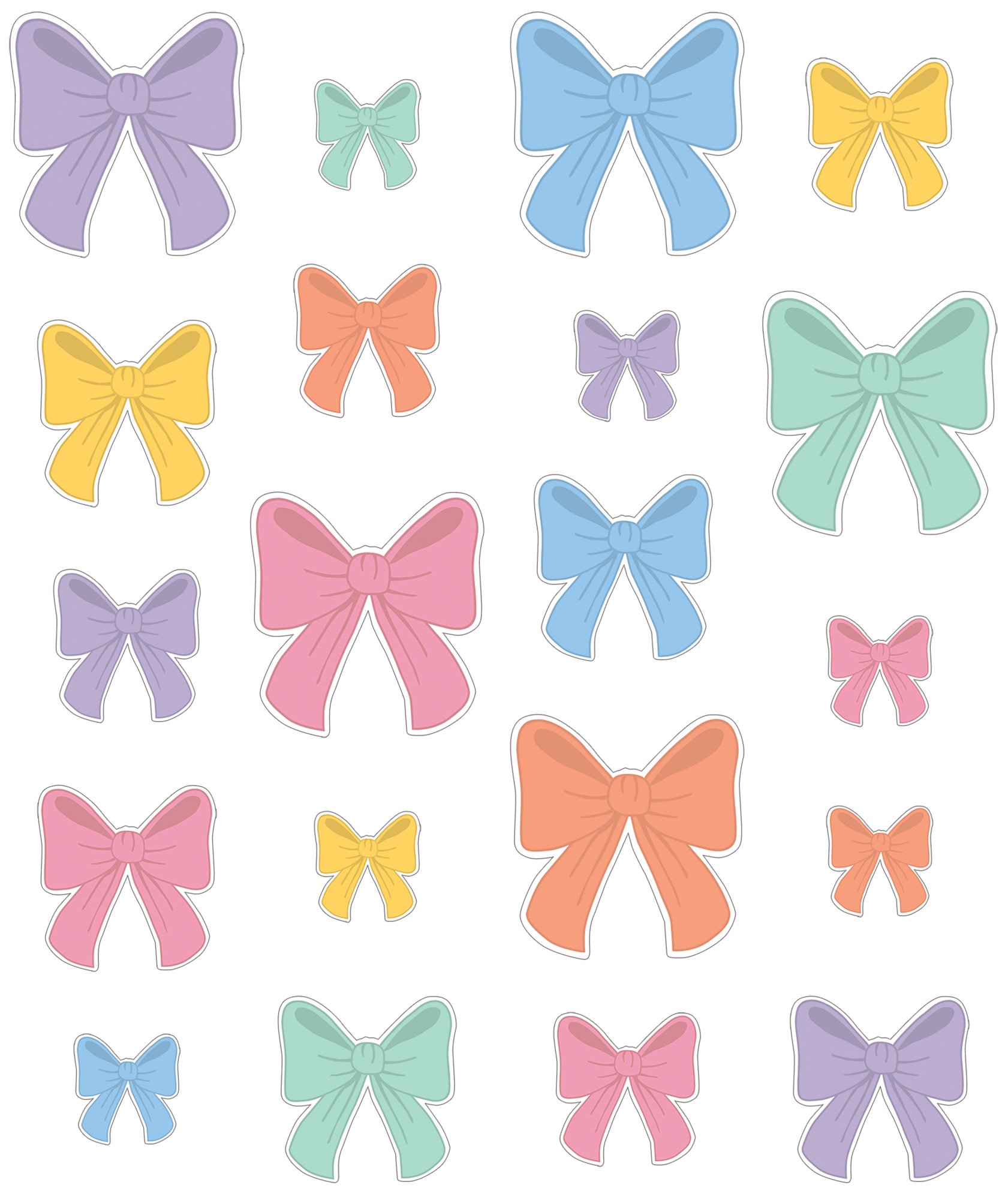 Pastel Bows Accents - Assorted Sizes
