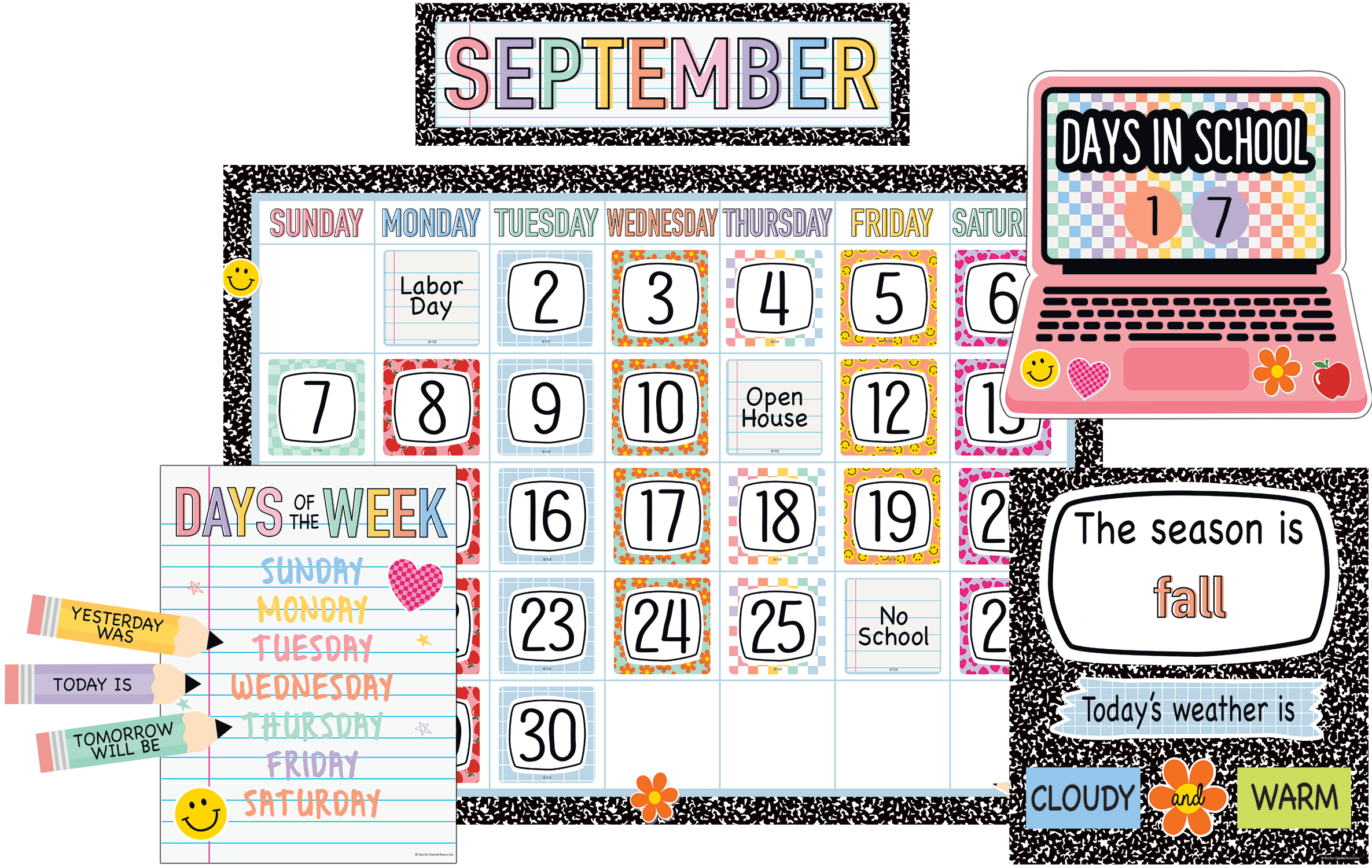 Cool for School Calendar Bulletin Board