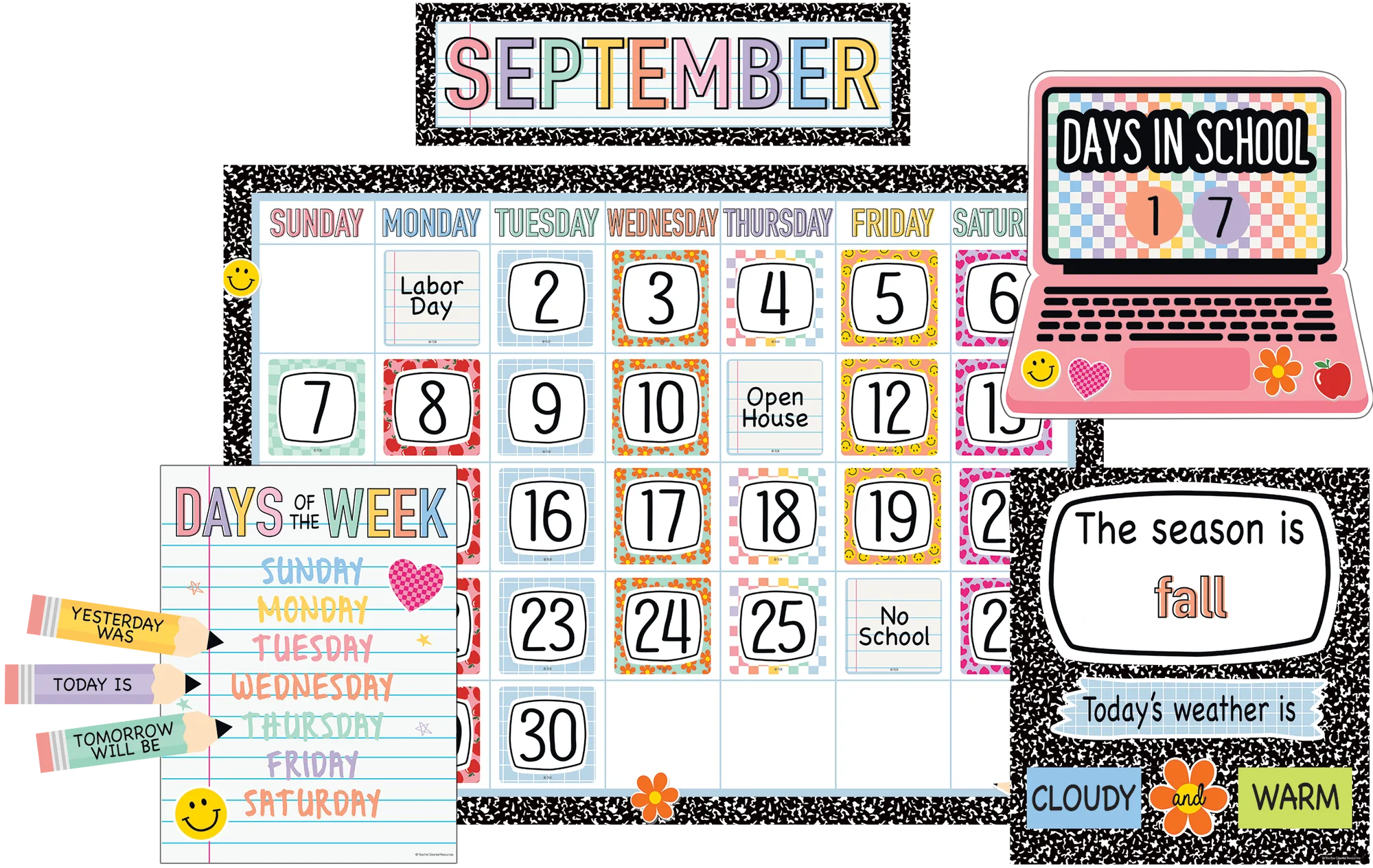 Cool for School Calendar Bulletin Board