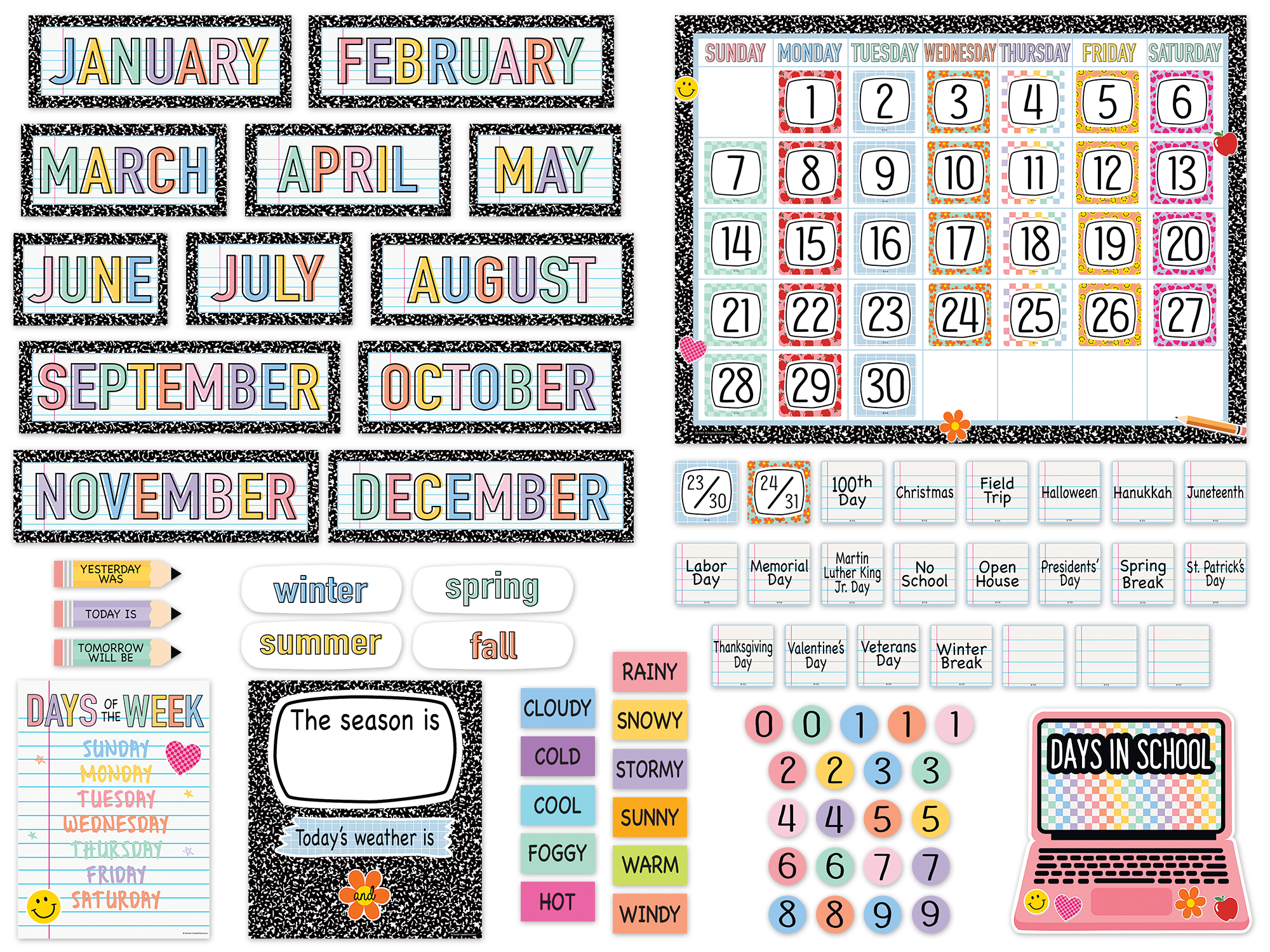 Cool for School Calendar Bulletin Board - Image 2