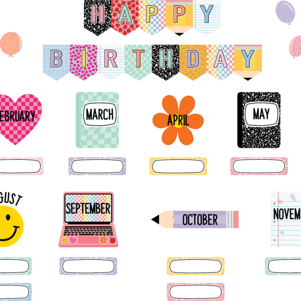 Cool for School Happy Birthday Mini Bulletin Board