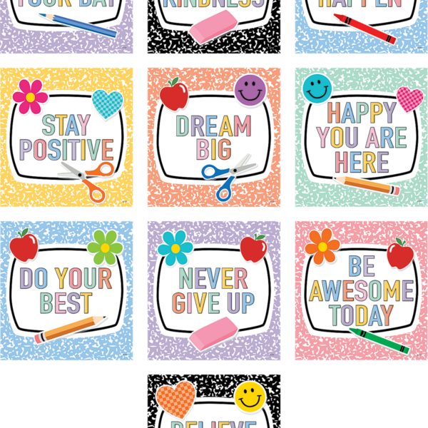 Cool for School Positive Sayings Accents