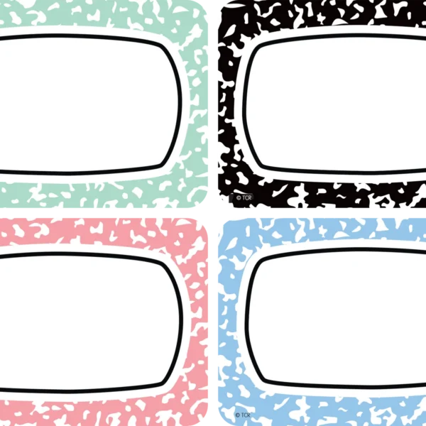 Cool for School Composition Name Tags/Labels - Multi-Pack