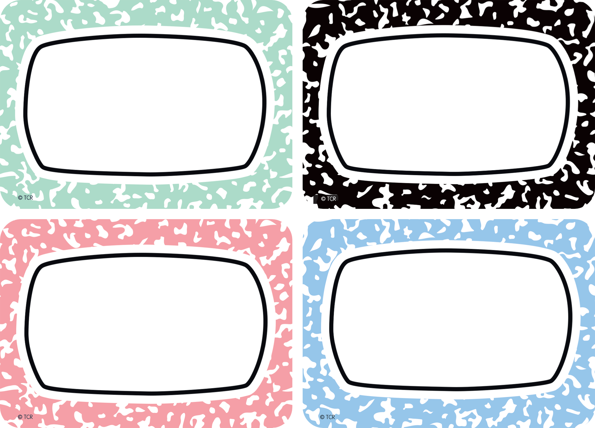 Cool for School Composition Name Tags/Labels - Multi-Pack