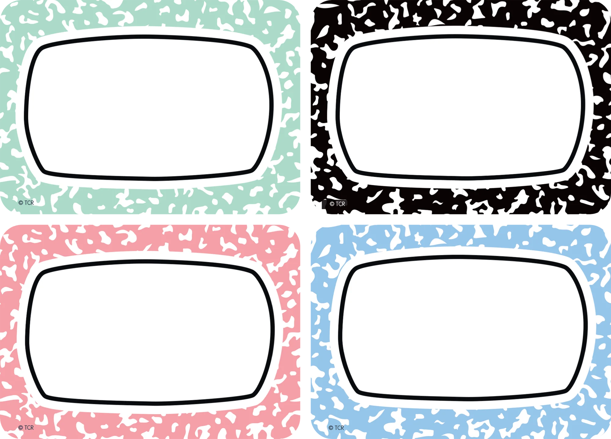 Cool for School Composition Name Tags/Labels - Multi-Pack