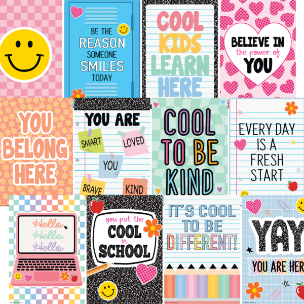 Cool for School Positive Sayings Small Poster Pack