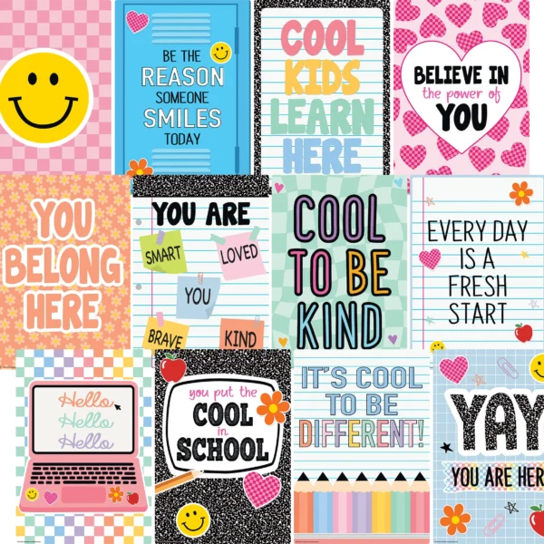 Cool for School Positive Sayings Small Poster Pack
