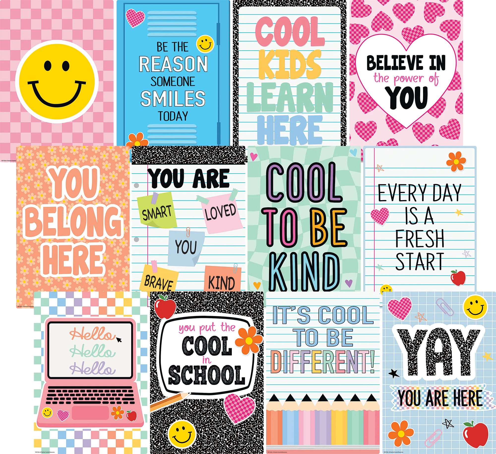 Cool for School Positive Sayings Small Poster Pack