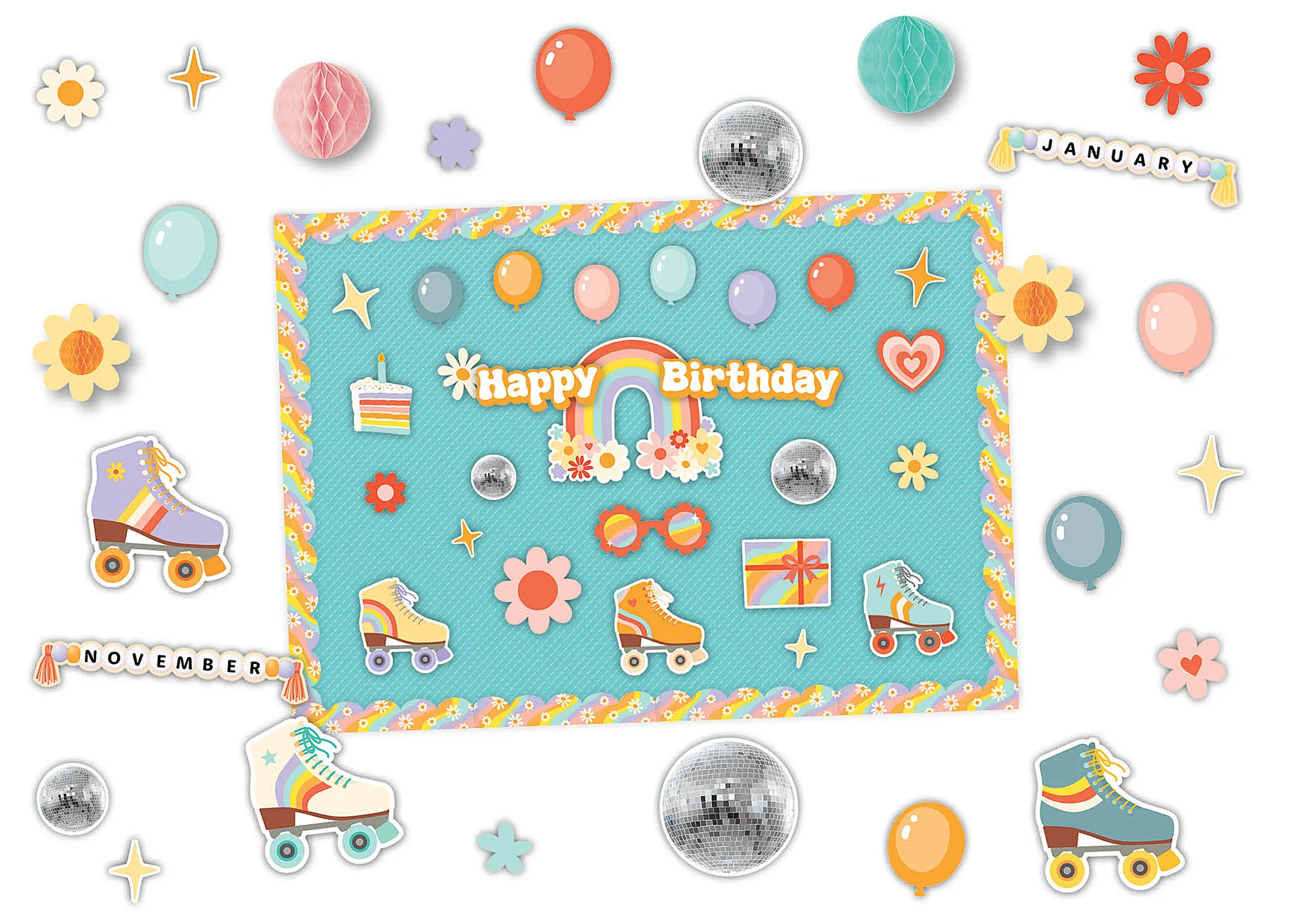 Roller Disco Birthday Create & Decorate Quick Kit - Image 2