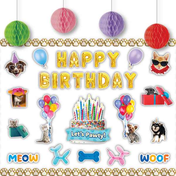 Cats and Dogs Happy Birthday Create & Decorate Quick Kit