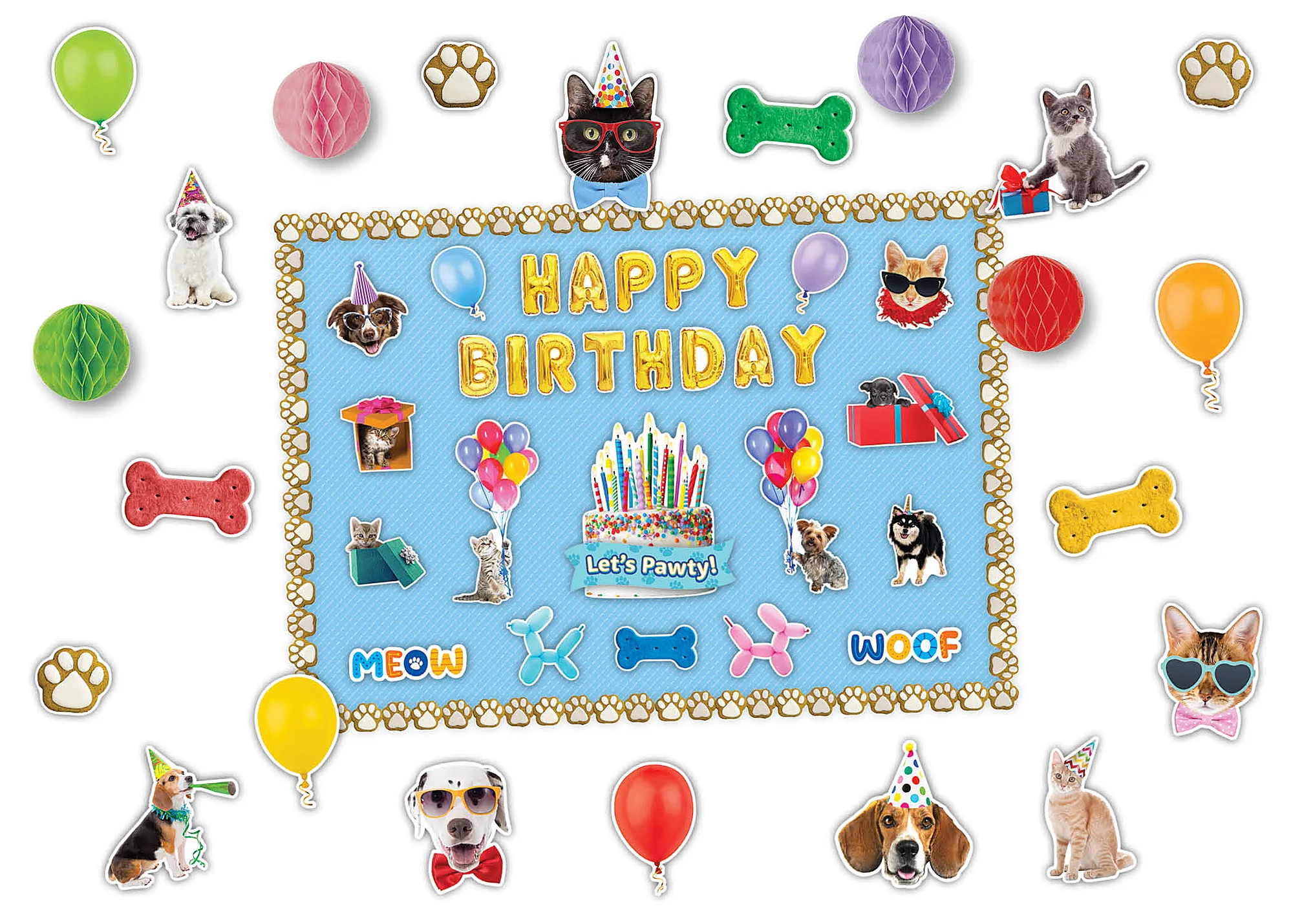 Cats and Dogs Happy Birthday Create & Decorate Quick Kit - Image 2