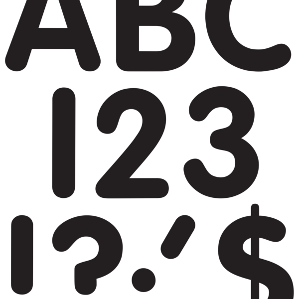 Black 4" Classic Self-Adhesive Letters Uppercase