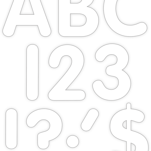 White 4" Classic Self-Adhesive Letters Uppercase