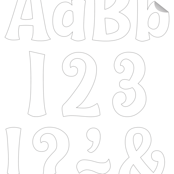 White 4" Wild Whimsy Self-Adhesive Letters Combo Pack
