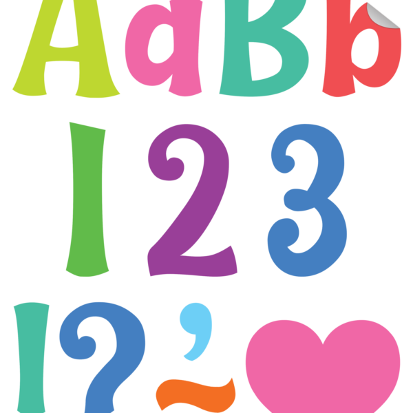 Colorful 4" Wild Whimsy Self-Adhesive Letters Combo Pack