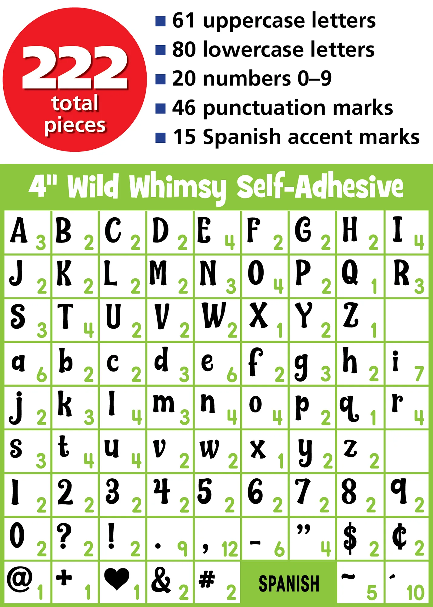 Colorful 4" Wild Whimsy Self-Adhesive Letters Combo Pack - Image 2