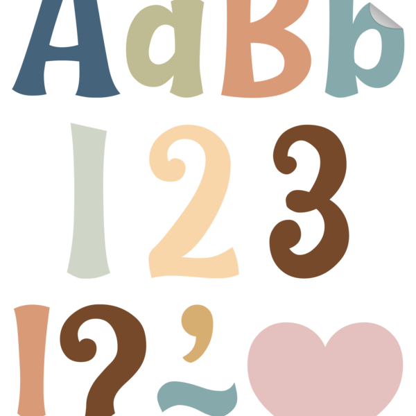 Calming Colors 4" Wild Whimsy Self-Adhesive Letters Combo Pack
