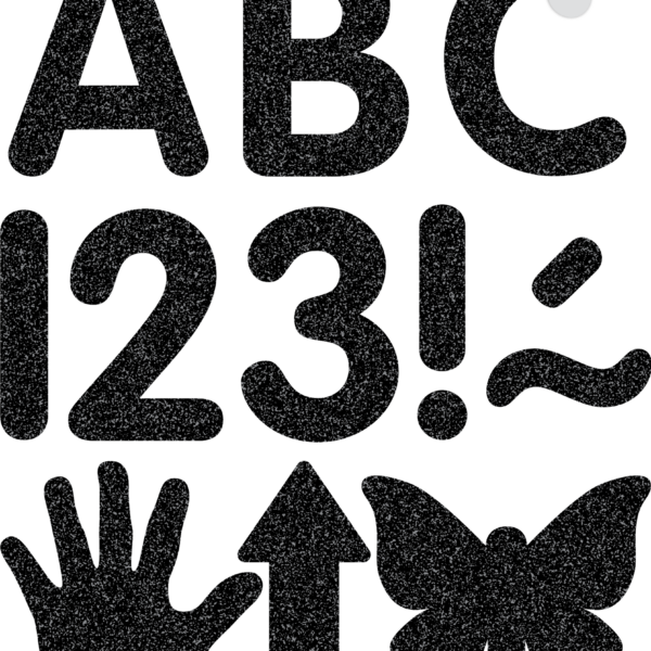 Black Glitz 2" Classic Self-Adhesive Letters Uppercase