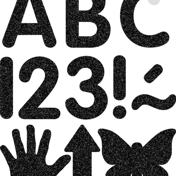 Black Glitz 2" Classic Self-Adhesive Letters Uppercase